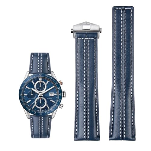 Bracelet montre cuir véritable 22mm pour homme, idéal pour sublimer votre Tag Heuer au quotidien