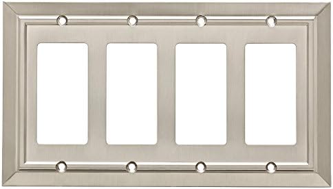 Franklin Brass W35228-SN-C Classic Architecture Quad Decorator Wall Plate/Switch Plate/Cover, Satin Nickel