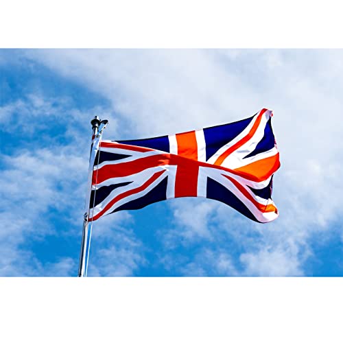 Homissor British Flag 3x5 Union Jack England Flags Embroidered Sewn Stripes United Kingdom UK Flag Heavy Duty Outdoor