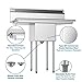 KoolMore 1 Compartment Stainless Steel NSF Commercial Kitchen Prep & Utility Sink with 2 Drainboards - Bowl Size 14