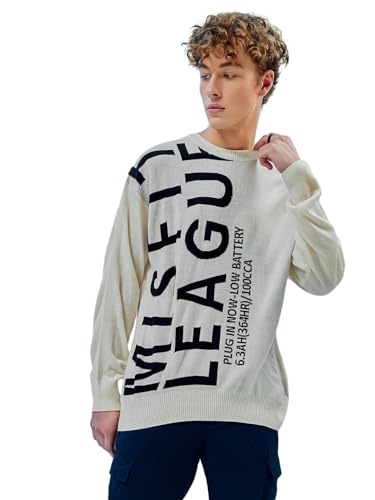 Image of Bewakoof Acrylic Men's Round Neck Sweater