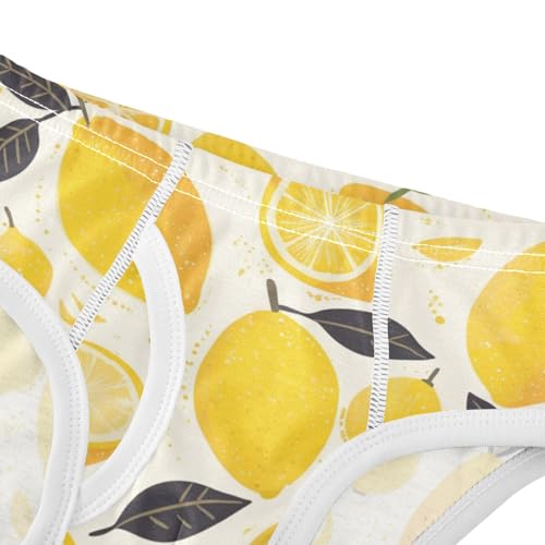 KLL Fresh Lemons Hand Drawn Doodle Toddler Boys' Pure Cotton Boxer Briefs Cute Undies4