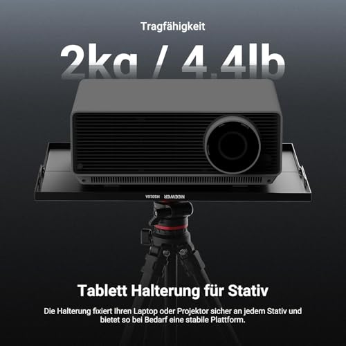 NEEWER 39×29×1,3cm Metall Laptop Projektor Notebook Tablett Halterung, abnehmbar, mit 1/4“ bis 3/8 Schraubenadapter für Stativ Befestigungsständer für Bühne, Besprechung, Vortrag im Freien, MS016A