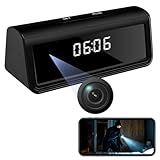 4K Hidden Camera Spy Camera Clock Wireless WiFi Home Security Surveillance Monitoring Camera Nanny Cam 170 Angle Night Vision Motion Detection (Black)
