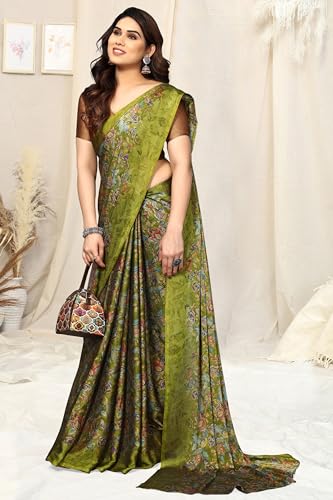 Image of MIRCHI FASHION Saree for Woman Chiffon Floral Printed | Breathable Lightweight Summer Sari for Office and Home Use with Blouse Piece (Available in 20 Colors)