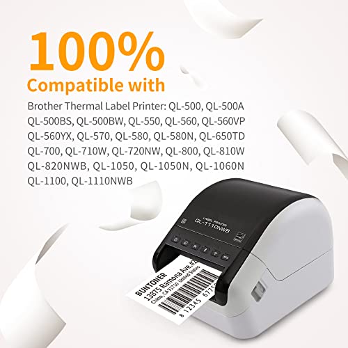 Dk2205 Labels Replacement For Brother Dk-2205 Ql-820Nwb Ql 700 Ql800 Ql570 Ql710W Ql 720Nw Continuous Labels Works With Ql Label Printers White Paper Label Roll With Frame, 2-3/7" X 100 Feet (4Pks) #TOP2