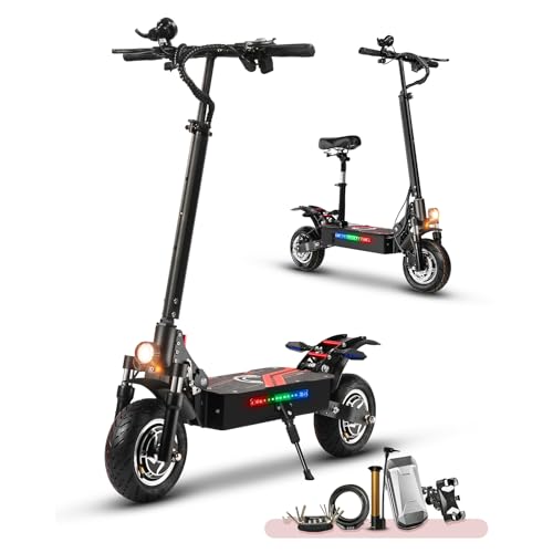 Q7Pro Adult Electric Scooter, 3200W Dual Motors, up to 75KM/H, 10-inch All-Terrain Quiet Tires, Folding Commuter Electric Scooter, high Speed Off-Road