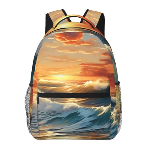 Sac à dos léger coucher de soleil océan pour soulager le dos en transport