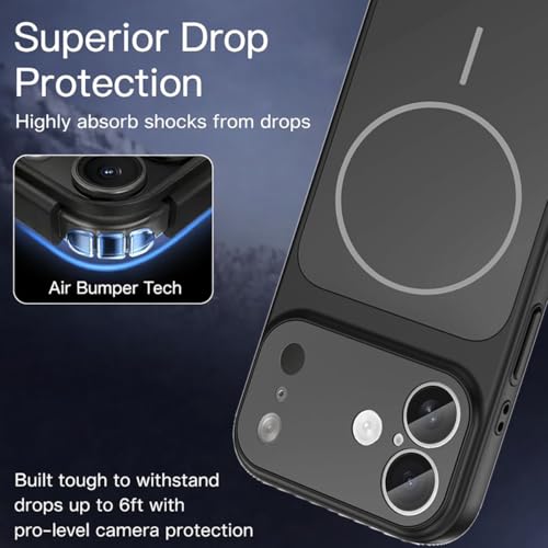 Image of SHINESTAR Converter Case for iPhone 16 | Premium Protective Mag-Safe Cover | iPhone 17 Pro / 17 Pro Max Series Style Design | in-Built Camera Guard | Wireless Charging Compatible - Black