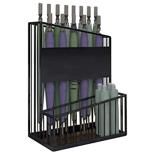 Porte-parapluies métallique robuste au design double couche net - 2