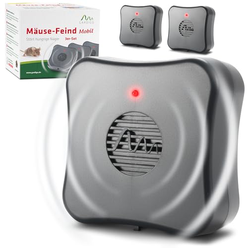 Gardigo® Répulsif Ultrason Anti-Souris et Rats Lot de 3 – Dispositif Mobile à Piles sans Produits Chimiques – Portée 40 m² – Anti Rongeur...