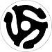 Black & White 45 Adapter - Sticker / Decal (Vinyl Record 45rpm 45 rpm Insert Adaptor)