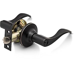 Berlin Modisch Entrance Lever Door Handle [Lock with Two Keys] for Office or Front Door with a Oil Rubbed Bronze Finish, Reversible for Right & Left Side, Entry Lever Classic Series