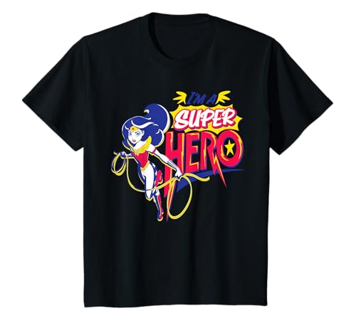 Image of DC Kids Super Hero Girls Wonder Woman Text Super Hero T-Shirt