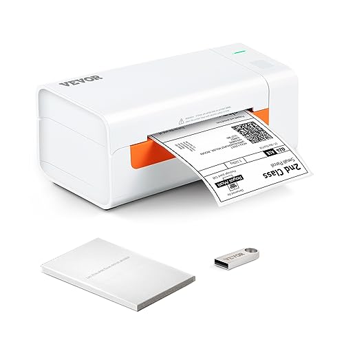 VEVOR Thermal Label Printer, Shipping Label Printer for 4" x 6" Labels, USB Connection & Automatic Label Recognition, Support Windows/MacOS/Linux/Chromebook, Compatible with Amazon, Ebay, Etsy, UPS,et