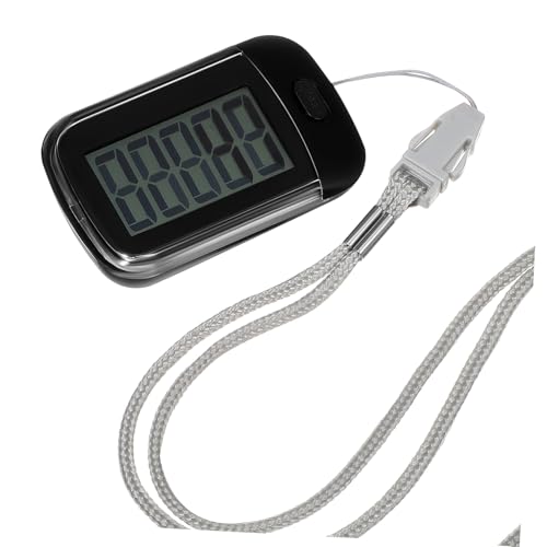 Image of GALPADA Pedometer for Walking Clip on Multi-function Activity Pedometer with Waist Clip and Hanging Rope Black Plastic Portable Tracker for Outdoor Walking