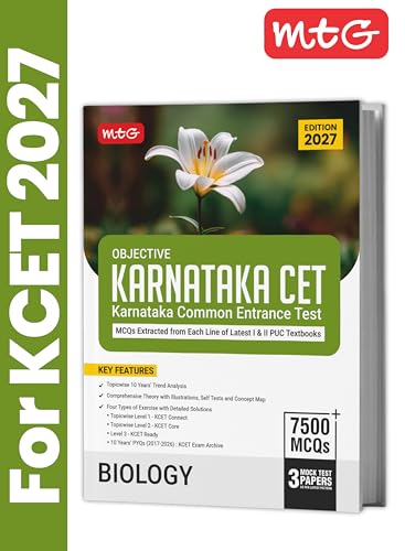 Image of MTG Objective Karnataka CET Biology Book For 2027 Exam | Topicwise Comprehensive Theory with 7500+ MCQs | 10 Years KCET PYQs & Mock Test Papers
