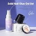 Gellen Solid Gel Nail Glue with 60ml Nail Glue Remover Set, 15g Solid Nail Gel for False Nail Tips & Press On Nails