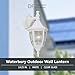 Designers Fountain Waterbury Outdoor Light Fixture, 14.25 Inch Exterior Wall Lantern Sconce for Front Door, Patio and Porch, White, 2461-WH
