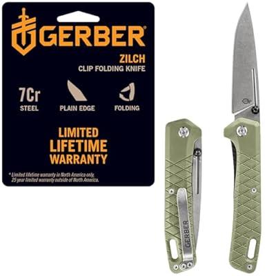 Gerber Navaja con Gancho para Cinturón, Longitud de la Hoja: 7,9 cm, Nylon Reforzado con Fibra de Vidrio/Acero 7Cr17MoV, Verde, Zilch, 1067530 | Ya disponible en tu tienda friki favorita! En mundofriki.es!