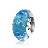 Beads PANDACHARMS Türkise Luftblasen Glas Charm 925 Silber passt zu Pandora Moments