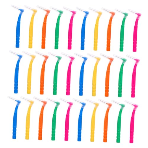 iplusmile 30Piezas Cepillo Interdental Portátil de Unidades Pequeños Colores Herramienta de Limpieza Familiar