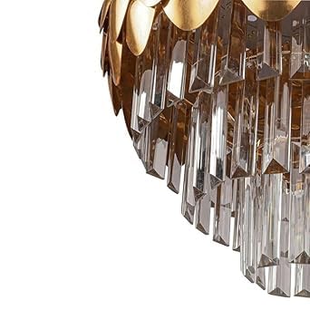 Image of Crown Lighting Crystal Jhumar in, Round Shaped Gold Finished Pandent /Hanging Chandelier Celling Light with Free Bulb Included (Medium) (Pineapple, 400MM)