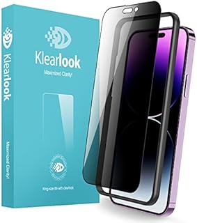 180° Privacy Screen Protector for iPhone 14 Pro Max(6.7 inch) - Klearlook Case Friendly Anti-Peeping Curved Tempered Glass Screen Film,Anti-Spy Glass Screen Cover for iPhone 14 Pro Max (6.7 Inch)