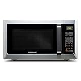 Farberware 1.3 Cu. Ft. Countertop Microwave Oven – 1100 Watts Power, Auto Cook Settings, Defrost, Easy Clean and Child Safety Lock - Stainless