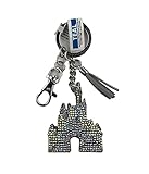Disney Parks Keychain - Cinderella Castle - Silver Rhinestones and Tassel