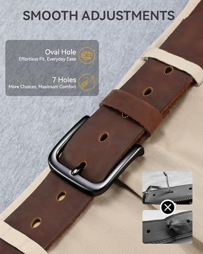 CHAOREN Mens Belts Leather - 35mm Casual Genuine Leather Belts for Men — view 5
