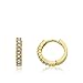 Little Miss Twin Stars "Little Miss Flower" 14k Gold-Plated Cubic Zirconia Tiny Huggy Earrings