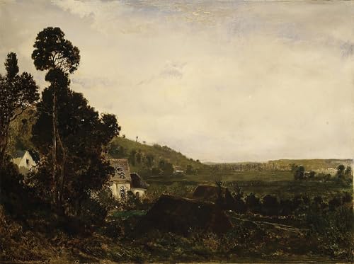 Une vieille chapelle dans une vallée Rousseau affiche pour grand mur nu