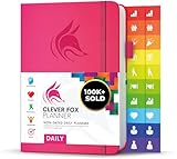 The Clever Fox Planner - Undated Daily Planner, Organizer, Calendar and Gratitude Journal to Boost Productivity, Happiness and Hit Your Goals in 2019 - Lasts 6 Months - A5 Size - Stickers - Hot Pink