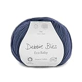 Debbie Bliss Eco Baby Cotton Yarn 1.76oz (50g), 137 Yards (125m) - French Navy Color Sport Weight for Crochet, Knitting - Mashine Washable, Light Weight - Perfect for Baby Projects, Clothes, Blankets