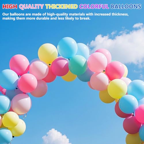 Image of Thickened Balloons 100Pcs Birthday Balloons Assorted Colors 12 Inch Colorful Rainbow Balloon Party Latex Balloon