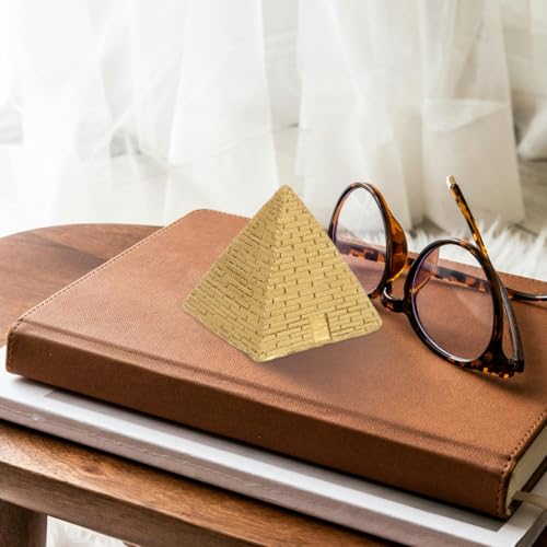 Image of Homoyoyo Egyptian Pyramid Statue: Pyramid Model Vintage Ancient Building Model Egypt Souvenirs Resin for Aquarium Terrarium Zen Sand Table Decor Golden