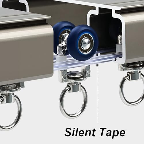 Double Curtain Track System for Pleated & Sliding Curtains - Ceiling Mount, Smooth Operation, Space-Saving, Black Finish, 12ft Length, Easy Install, Ideal for Living Room & Bedroom