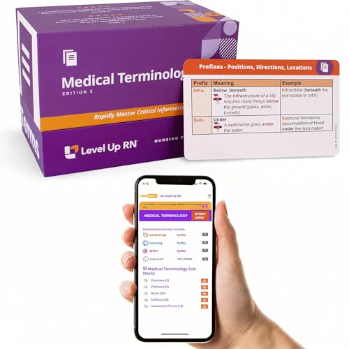 Medical Terminology Flash Cards – 559 prefixes, Roots, suffixes, Key Terms - Plus 397 Examples and 159 Easy Memorization Tips + Illustrations. Related Terms Grouped Intuitively on 159 Cards