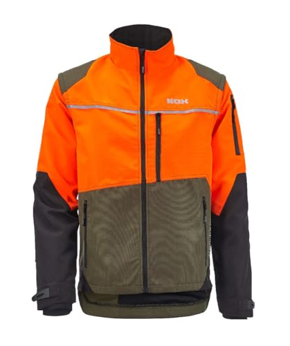 KOX Forstjacke Transform Olivgrün/Orange Größe 58/60 | KWF-Profi | Wasserabweisend | Atmungsaktiv
