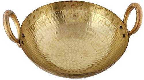 Finedeal Pure Brass (Pital) Hand Made Heavy Hammered Kadhai Kadai Cheenachatti For Cooking 3000 Ml Brass #TOP1