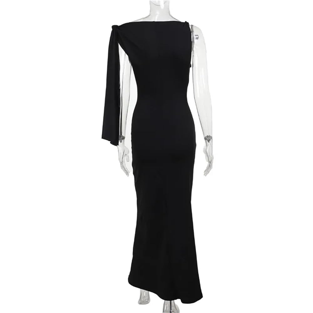 LXYZXZ Women's Sexy Bodycon One Shoulder Sleeveless Maxi