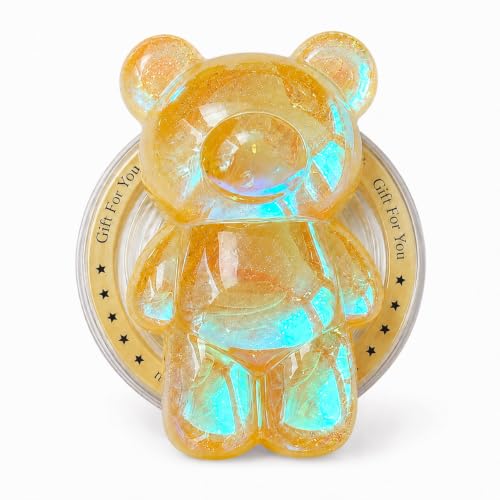 Soporte de agarre para teléfono oso 3D resina Kawaii para evitar caídas de móviles