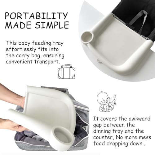 Silicone Baby Dining Tray Compatible with ingl-ES-ina Fast Table Chair for Ch-ic-co Fastlock Hook-on Chair Upgrade Suction Cup Design Fills The Gap Between The Tray and The Counter - Thumbnail 5