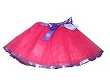 Para niños de 2 a 8 años Falda de Tul Lizzie con Cinta de Contraste y Lazo - Tutú Enagua Falda de Ballet - Fucsia con Cinta Lila