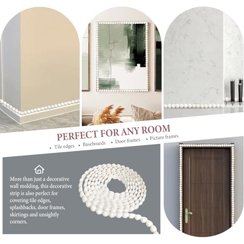 10FT Flexible Molding Trim Peel and Stick for Walls Decorative,DIY Wall Trims Caulk Strip for Tile Wood Wall Panels Picture Mirror Window Frame Cabinet Edge, Home Decor Protection
