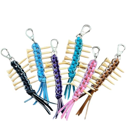 JINTO ゴルフティー 入れ 野球 グローブ 革 革小物 レザー キーホルダー ゴルフ 奈良県 三宅町 産 (ピンク)