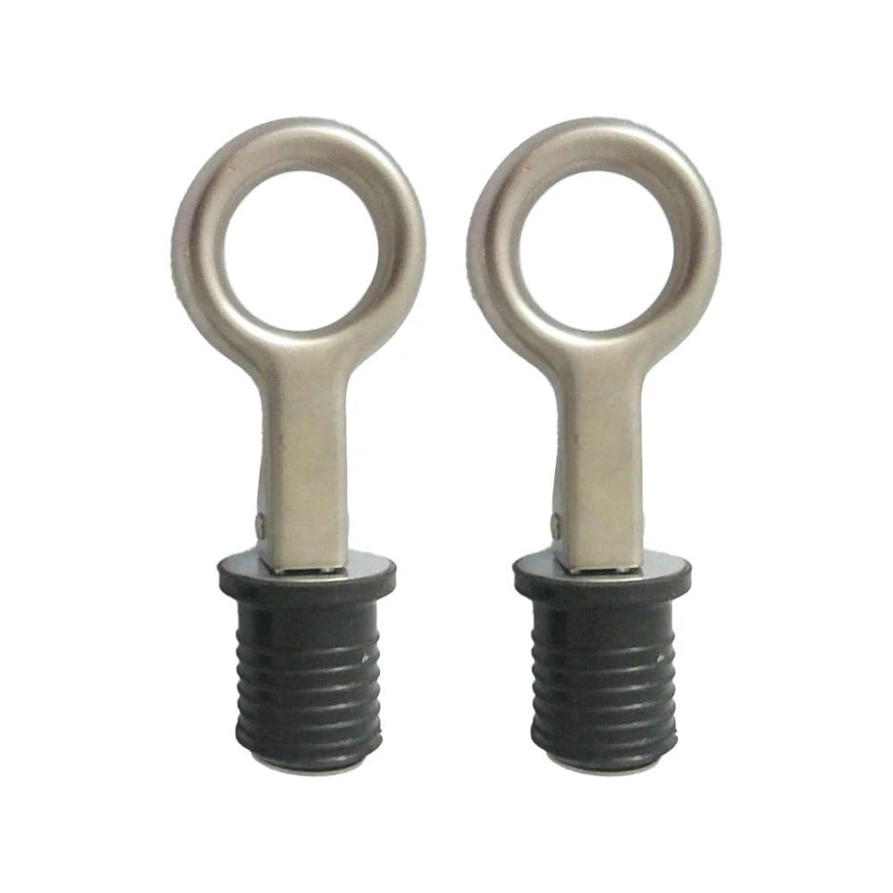 2PCS 1IN Drain Plug Rubber Stainless Steel Snap Flip for Boat Hull Yacht Canoe Deck