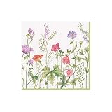Caspari French Floral Paper Cocktail Napkins - 40 Count