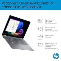 HP OmniBook X Flip 2-in-1 Laptop (14" 2K Touchscreen, AMD Ryzen AI 7, Copilot+, 16GB RAM, 512GB, Win11, QWERTZ) - Silber – Ansicht 9